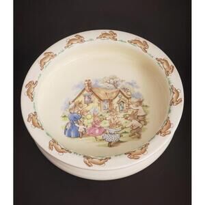 Vtg Royal Doulton Bunnykins Family Ring A Ring O'Roses Earthenware Bowl